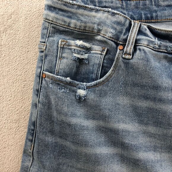 NWT Risen Women Whitney Jeans Size 3XL Light Wash Wide Leg Distressed Blue Denim - Picture 12 of 16